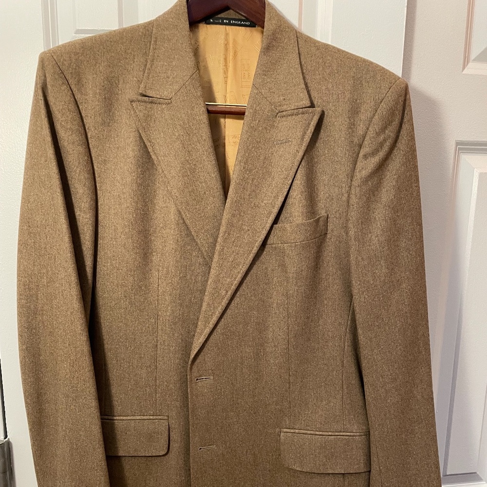 Vintage Holland and Holland Tan Blazer, size 42L, 100% wool